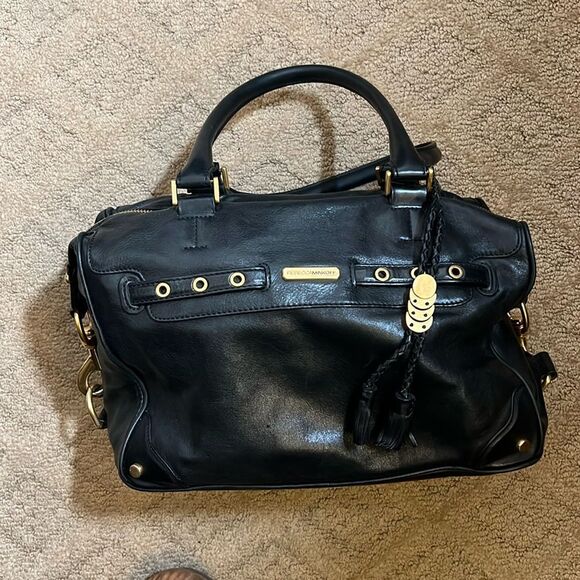 Rebecca Minkoff Black Leather Satchel | Pre-Loved | Wear on Handles - Picture 1 of 8